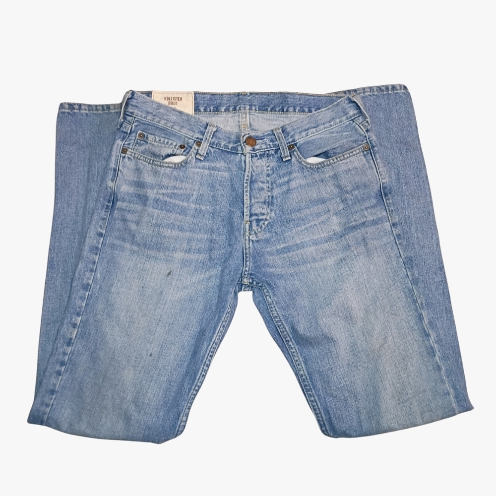 Hollister Light Blue Washed Denim Boot cut Men's Jeans